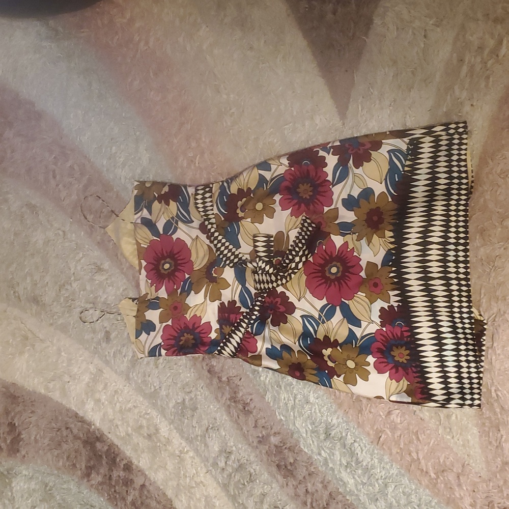 Floral Print Spaghetti-Strap Midi Dress in Pink, Brown, Cream - Picture 7 of 7